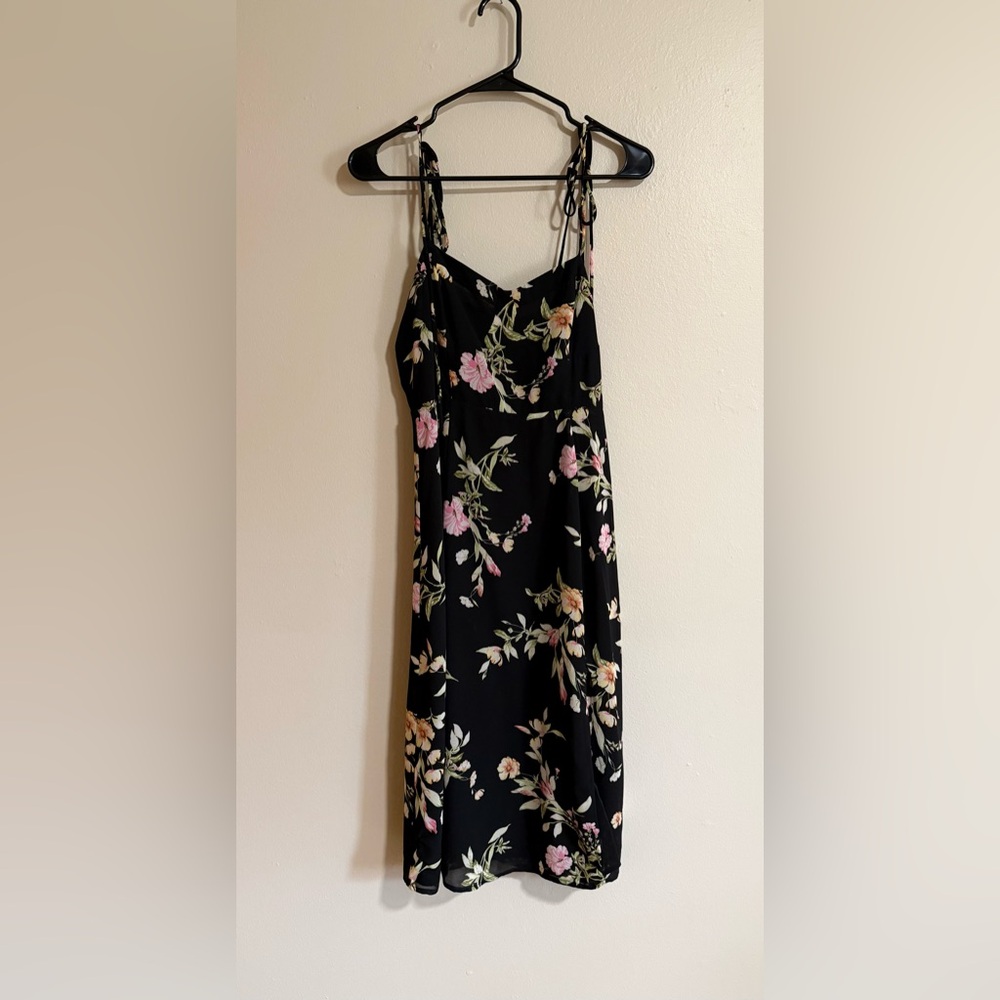 Forever 21 Black Floral Midi Dress